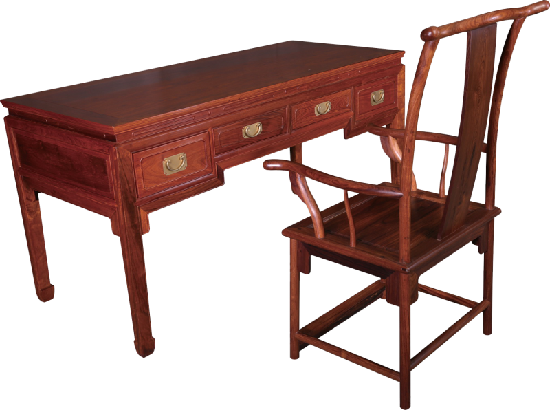 马蹄脚四屉书桌