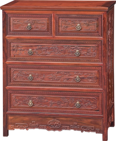 百子图五斗柜